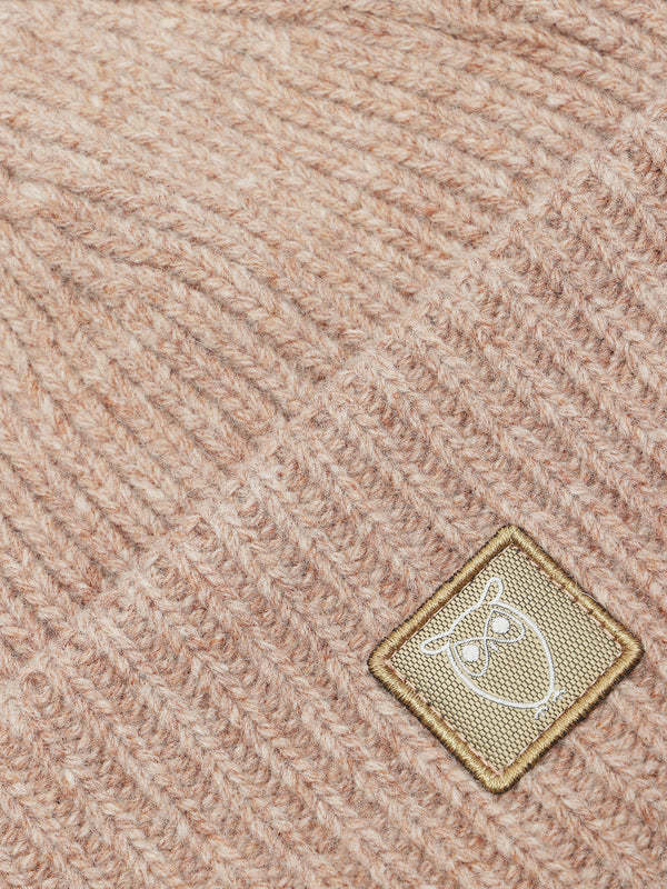 KnowledgeCotton Apparel KnowledgeCotton, Wool Rib low Beanie, kelp melange