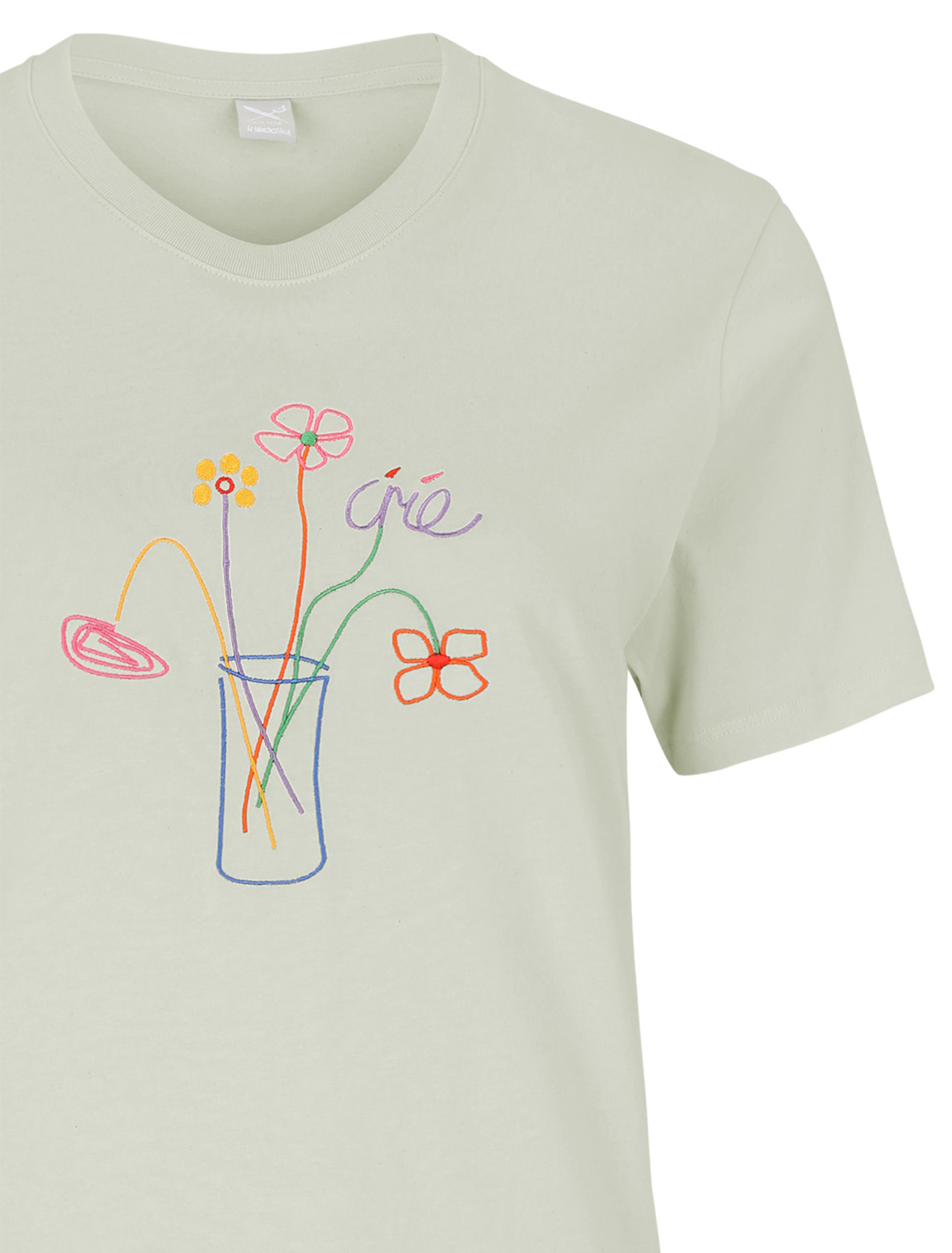 Iriedaily Iriedaily, Stitch Flowers T-Shirt, light sage, L