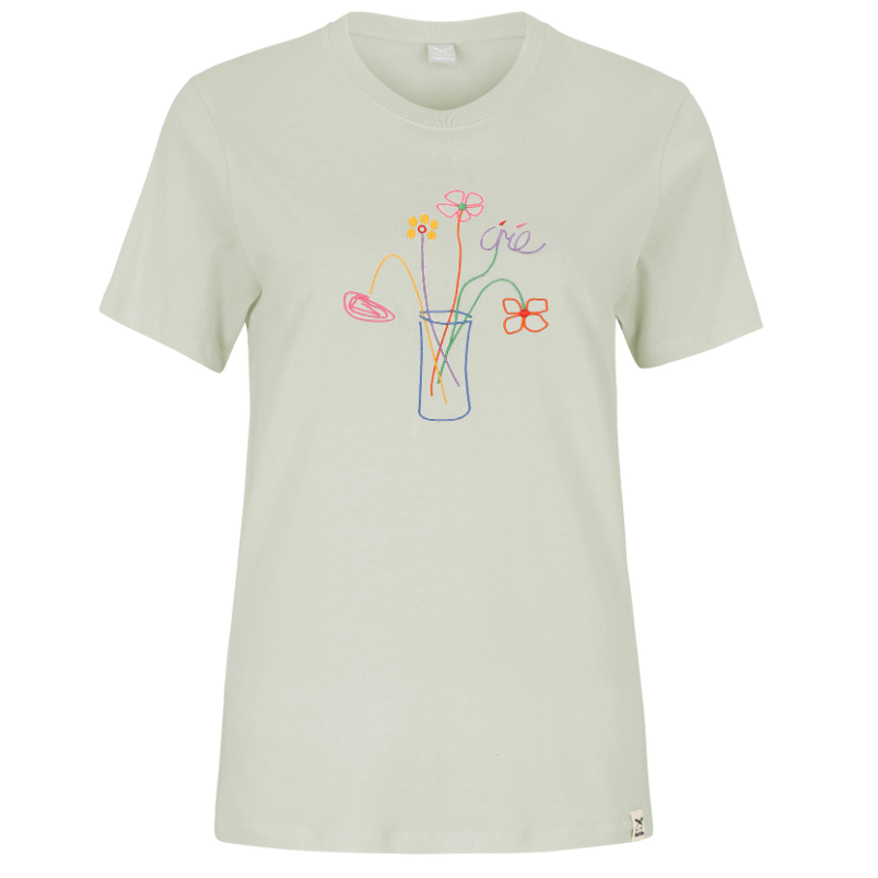 Iriedaily Iriedaily, Stitch Flowers T-Shirt, light sage, S