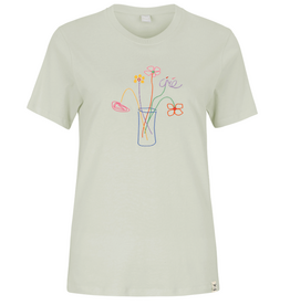 Iriedaily Iriedaily, Stitch Flowers T-Shirt, light sage, XS