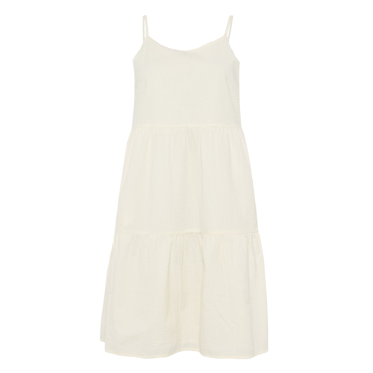 KnowledgeCotton Apparel KnowledgeCotton, Seersucker Strap Dress, egret, L