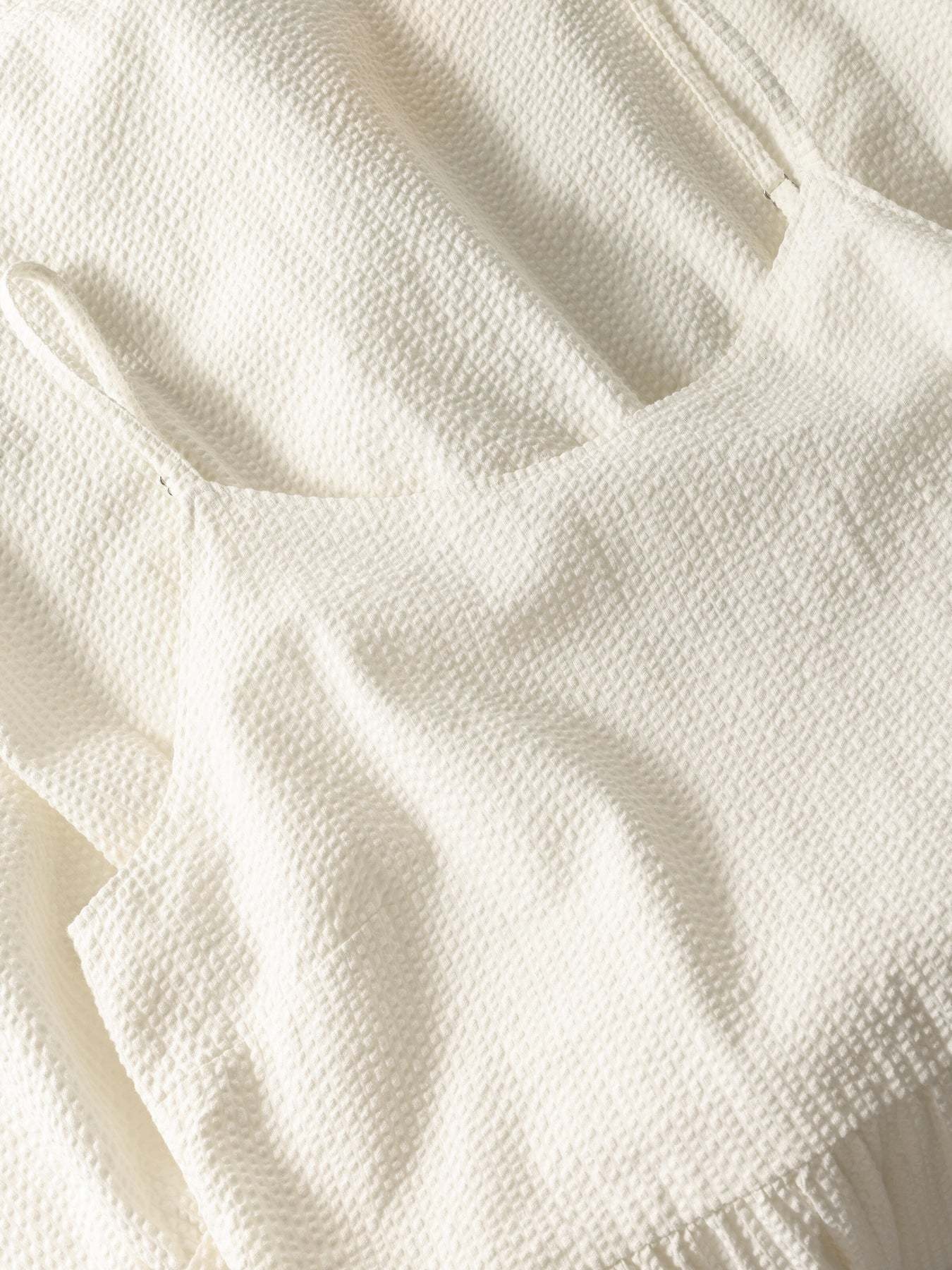 KnowledgeCotton Apparel KnowledgeCotton, Seersucker Strap Dress, egret, L