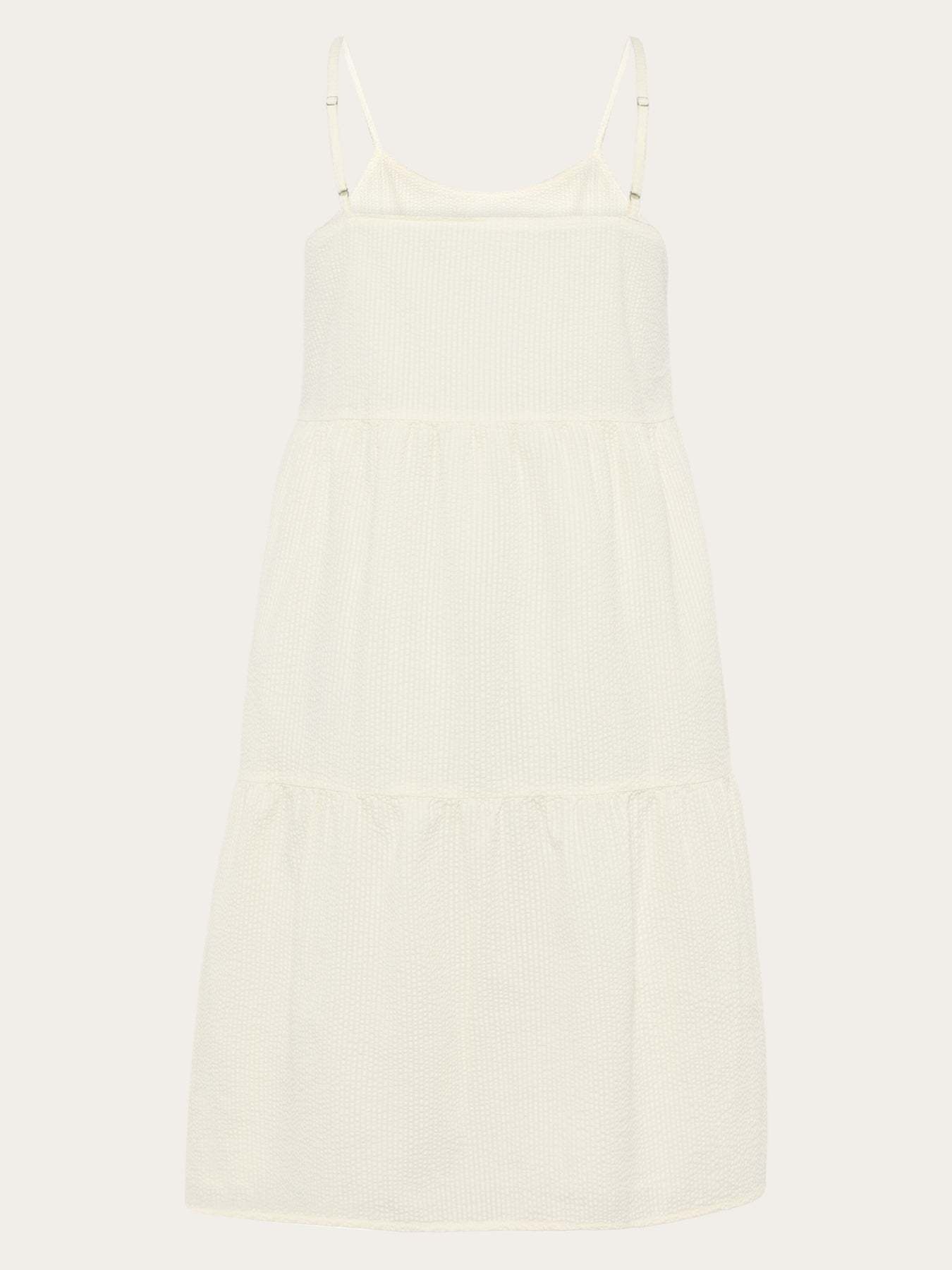 KnowledgeCotton Apparel KnowledgeCotton, Seersucker Strap Dress, egret, M