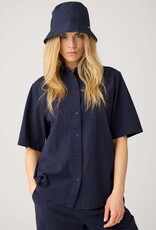 KnowledgeCotton Apparel KnowledgeCotton, Loose Seersucker SS, night sky, L