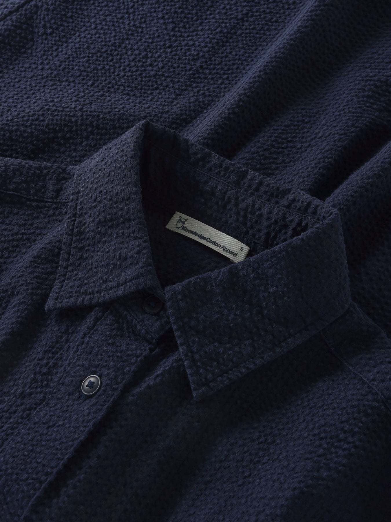 KnowledgeCotton Apparel KnowledgeCotton, Loose Seersucker SS, night sky, S