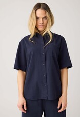 KnowledgeCotton Apparel KnowledgeCotton, Loose Seersucker SS, night sky, S