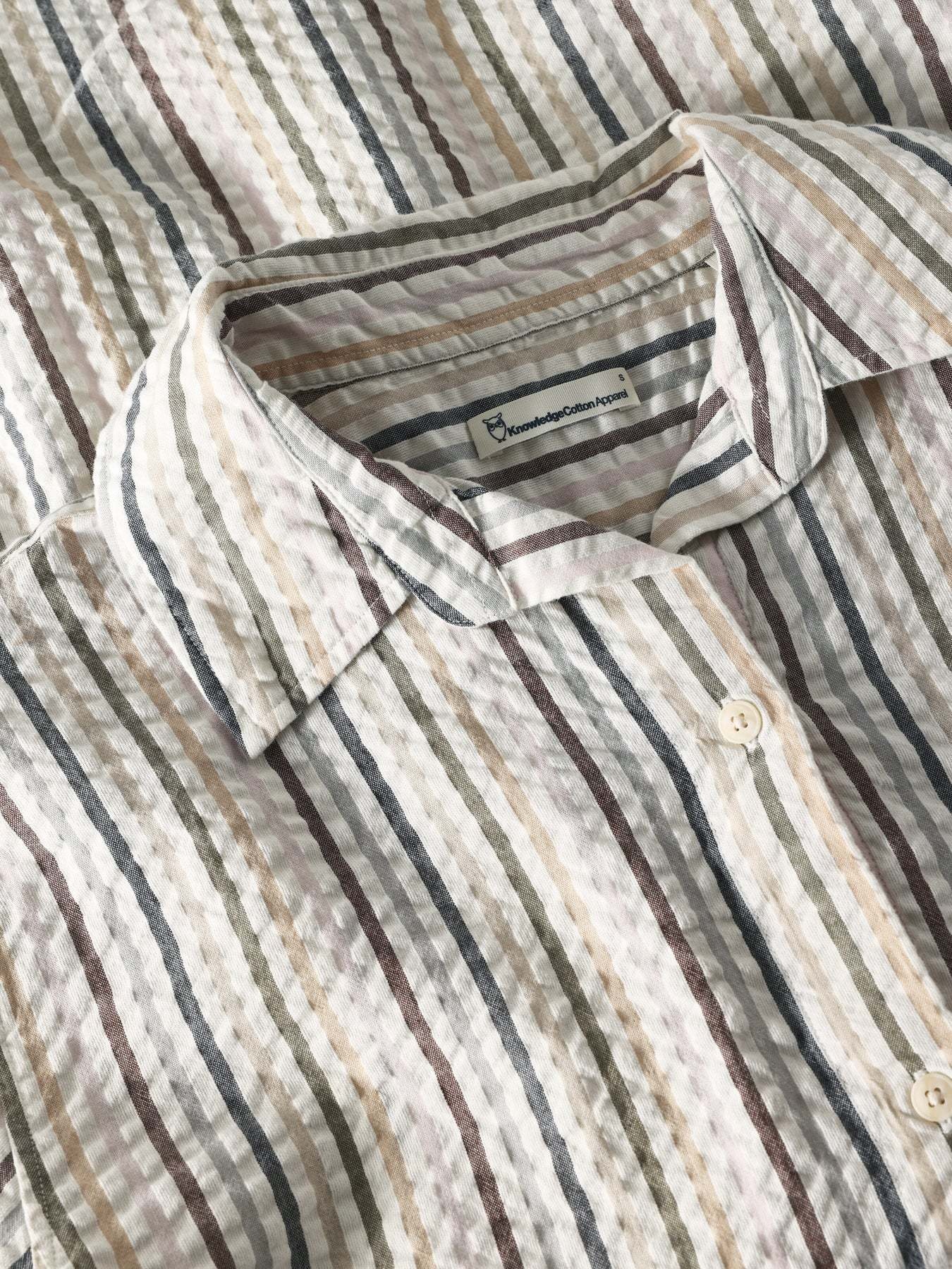 KnowledgeCotton Apparel KnowledgeCotton, Loose Seersucker SS, multi stripe, S