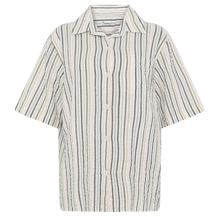 KnowledgeCotton Apparel KnowledgeCotton, Loose Seersucker SS, multi stripe, XS