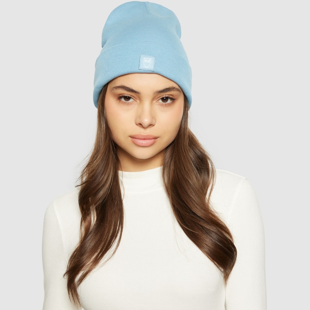 KnowledgeCotton Apparel KnowledgeCotton, Knitted Rib Beanie, glacier lake