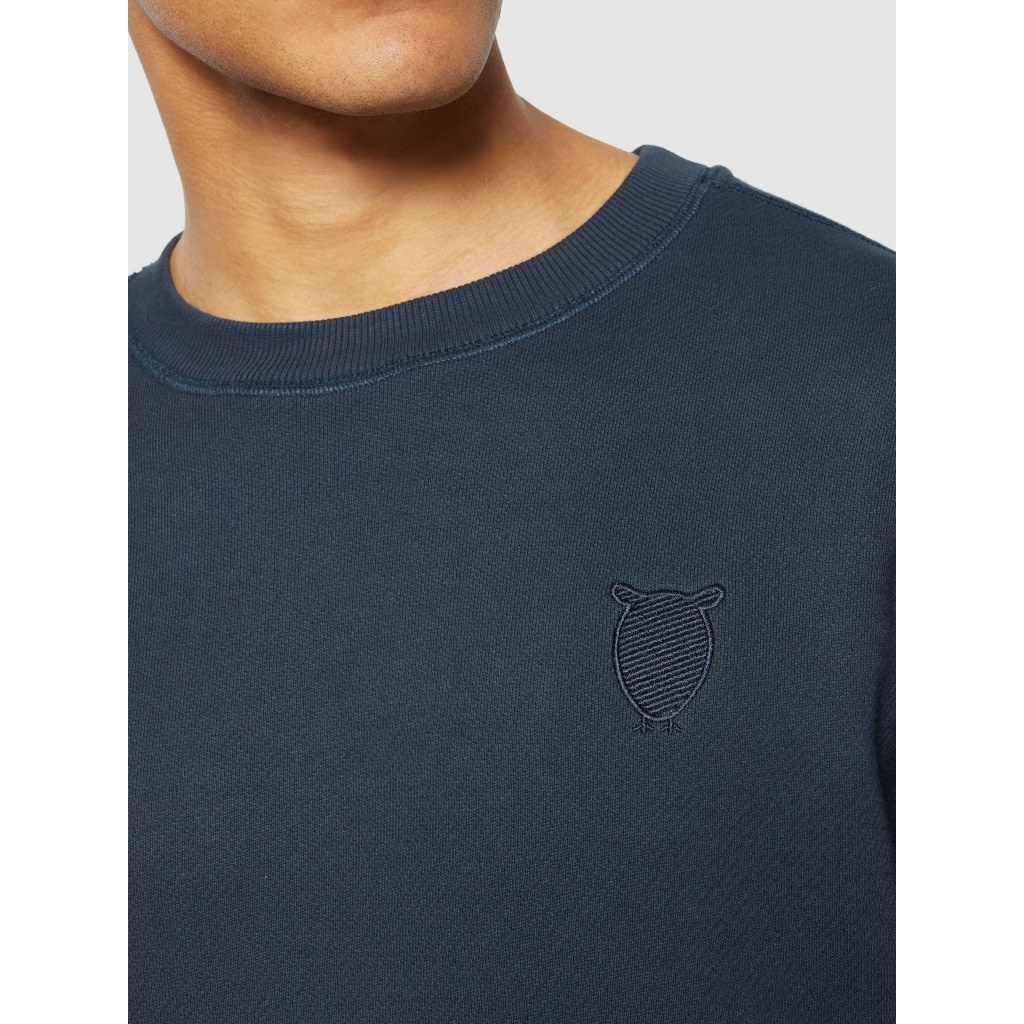 KnowledgeCotton Apparel KnowledgeCotton, Loose Heavy Crew Neck, total eclipse, XL