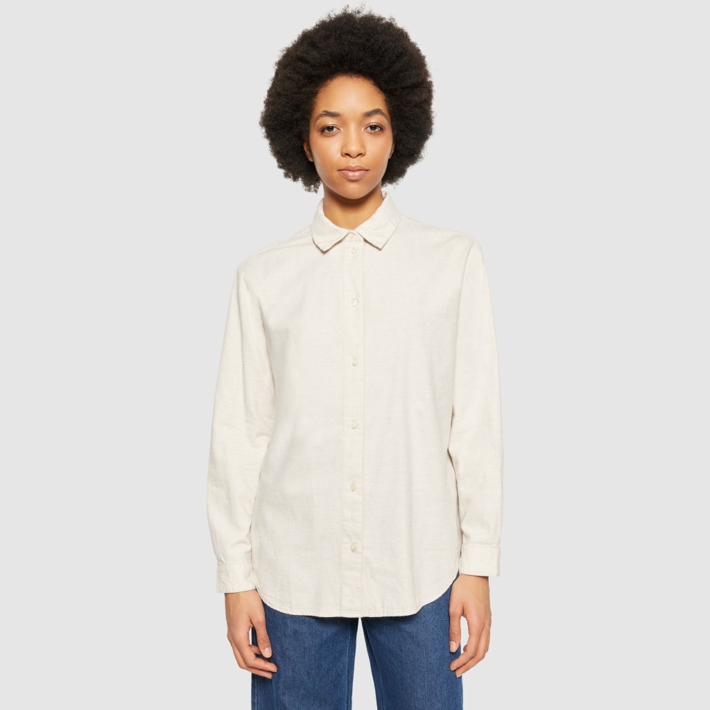 KnowledgeCotton Apparel KnowledgeCotton, Organic Flannel Shirt, greige, M