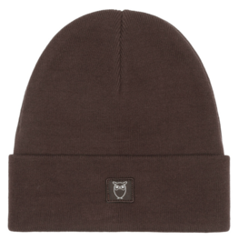 KnowledgeCotton Apparel KnowledgeCotton, Knitted Rib Beanie, chocolate plum