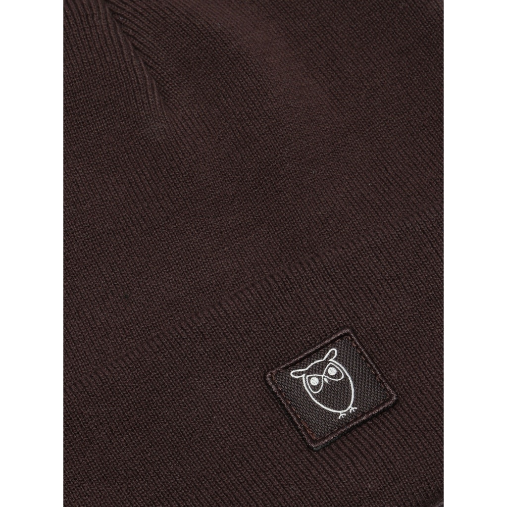 KnowledgeCotton Apparel KnowledgeCotton, Knitted Rib Beanie, chocolate plum