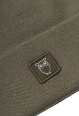 KnowledgeCotton Apparel KnowledgeCotton, Knitted Rib Beanie, dark olive