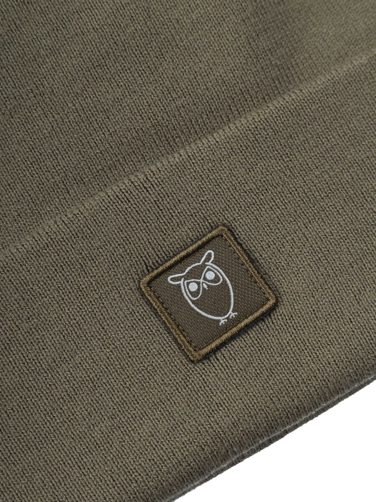 KnowledgeCotton Apparel KnowledgeCotton, Knitted Rib Beanie, dark olive