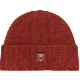 KnowledgeCotton Apparel KnowledgeCotton, Wool Rib low Beanie, fired brick
