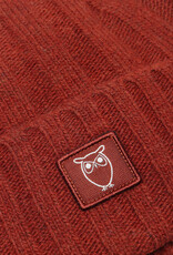 KnowledgeCotton Apparel KnowledgeCotton, Wool Rib low Beanie, fired brick