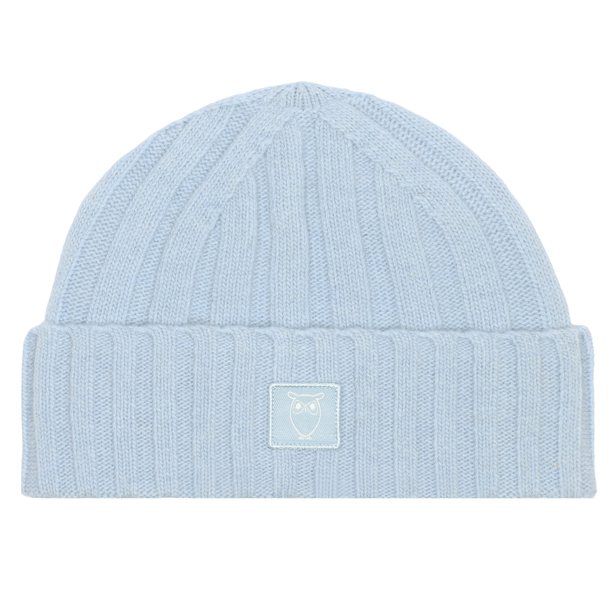 KnowledgeCotton Apparel KnowledgeCotton, Wool Rib low Beanie, asley blue