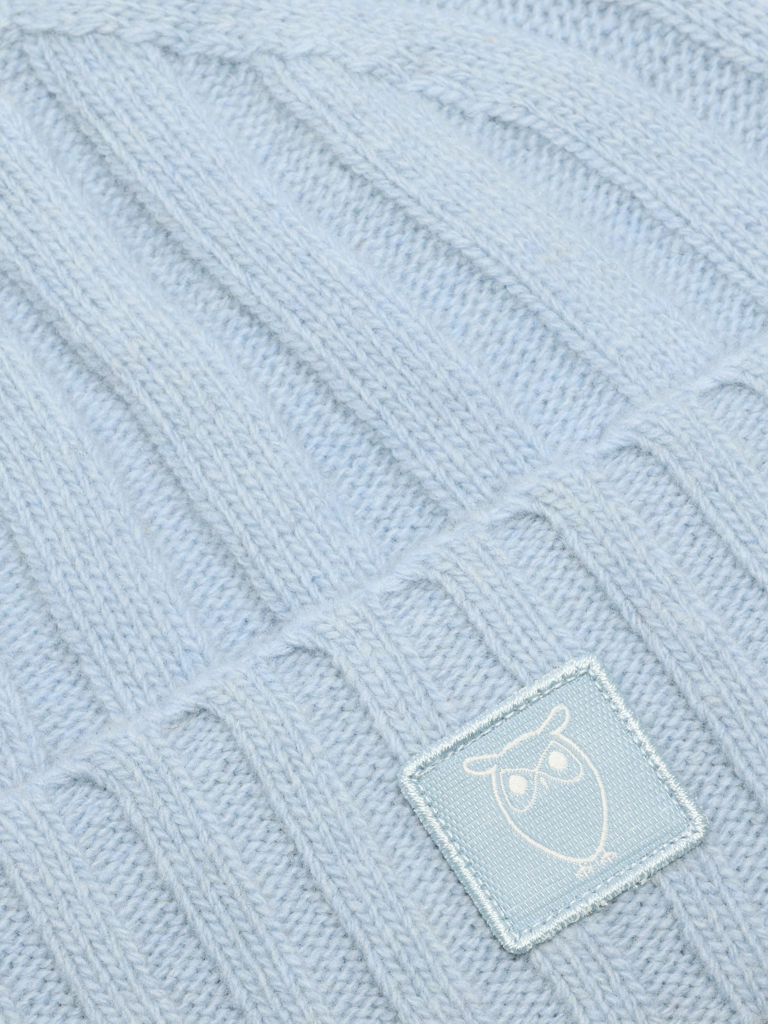 KnowledgeCotton Apparel KnowledgeCotton, Wool Rib low Beanie, asley blue