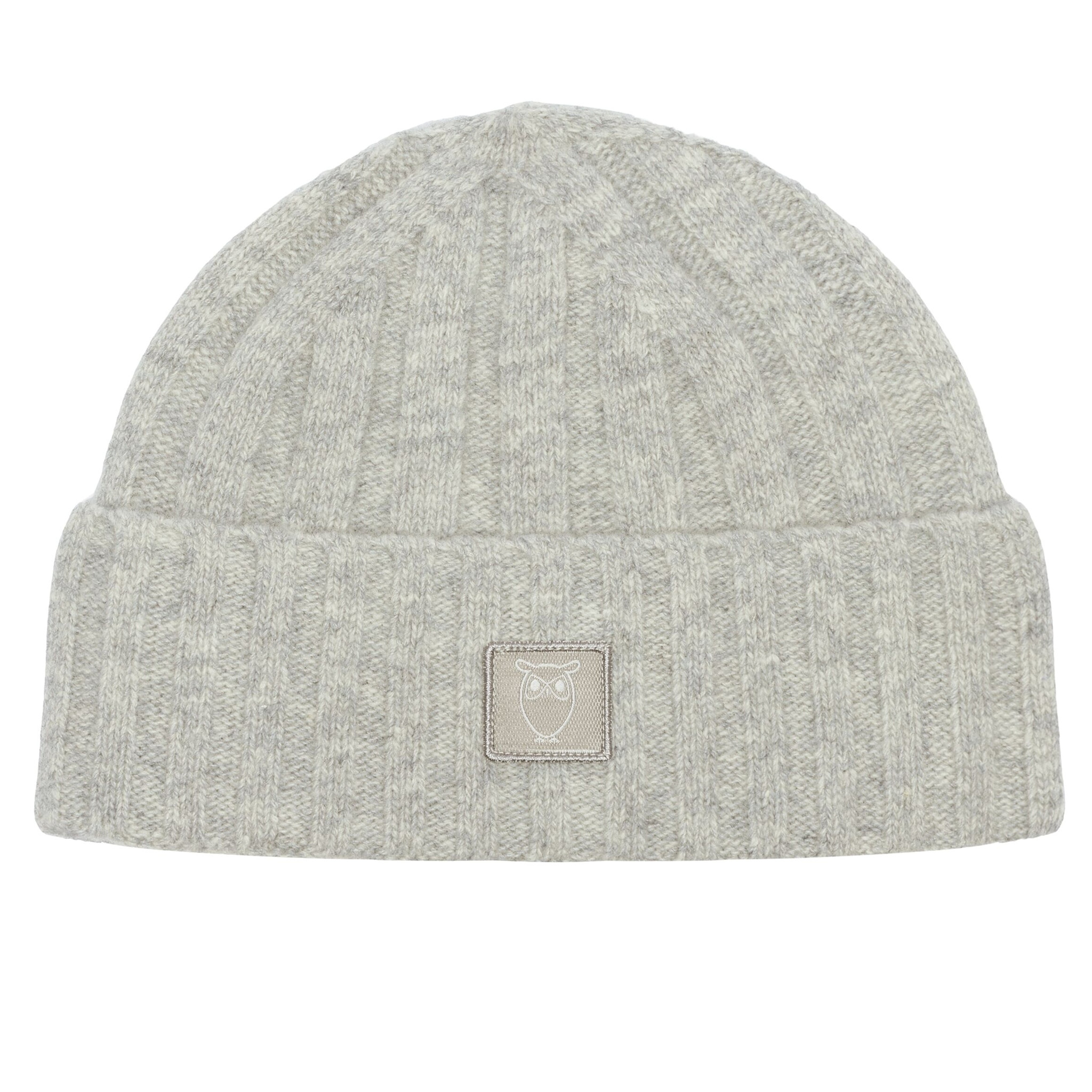 KnowledgeCotton Apparel KnowledgeCotton, Wool Rib low Beanie, grey melange