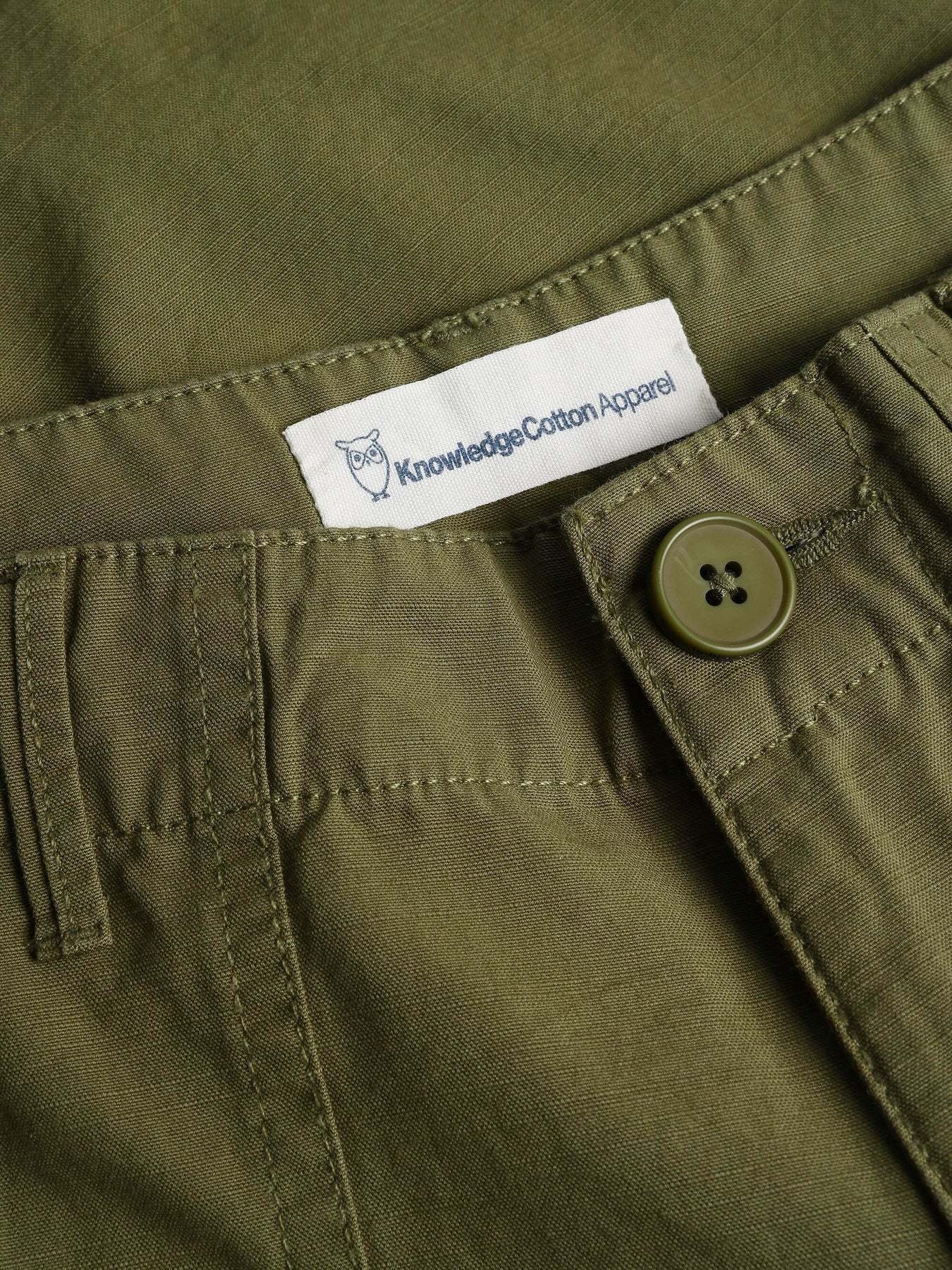 KnowledgeCotton Apparel KnowledgeCotton, Posey Wide Slub Pants, burned olive, XS