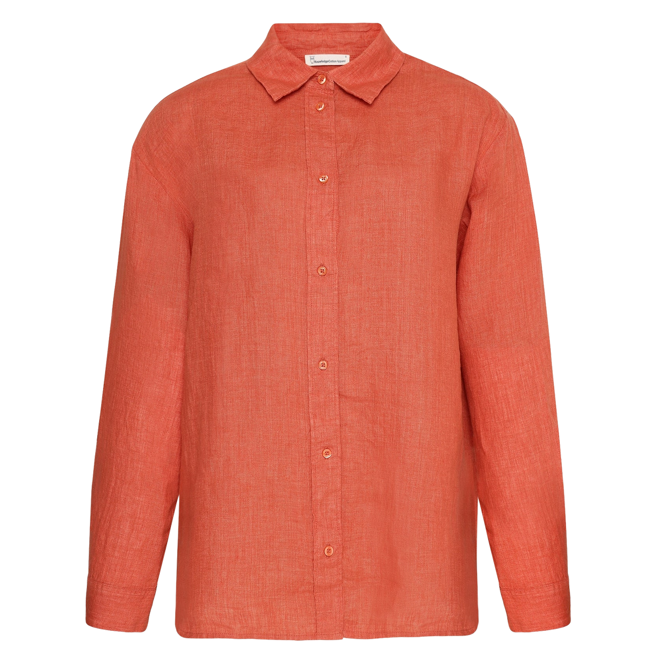 KnowledgeCotton Apparel KnowledgeCotton, Loose Linen Shirt, langostino, S