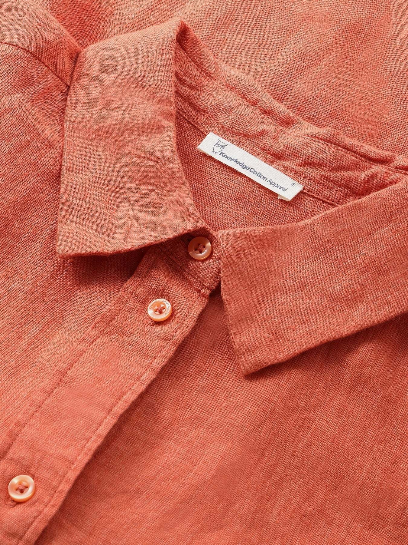 KnowledgeCotton Apparel KnowledgeCotton, Loose Linen Shirt, langostino, M