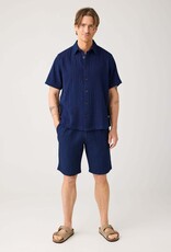 KnowledgeCotton Apparel KnowledgeCotton, Fig Loose Dobby Shorts, indigo, L