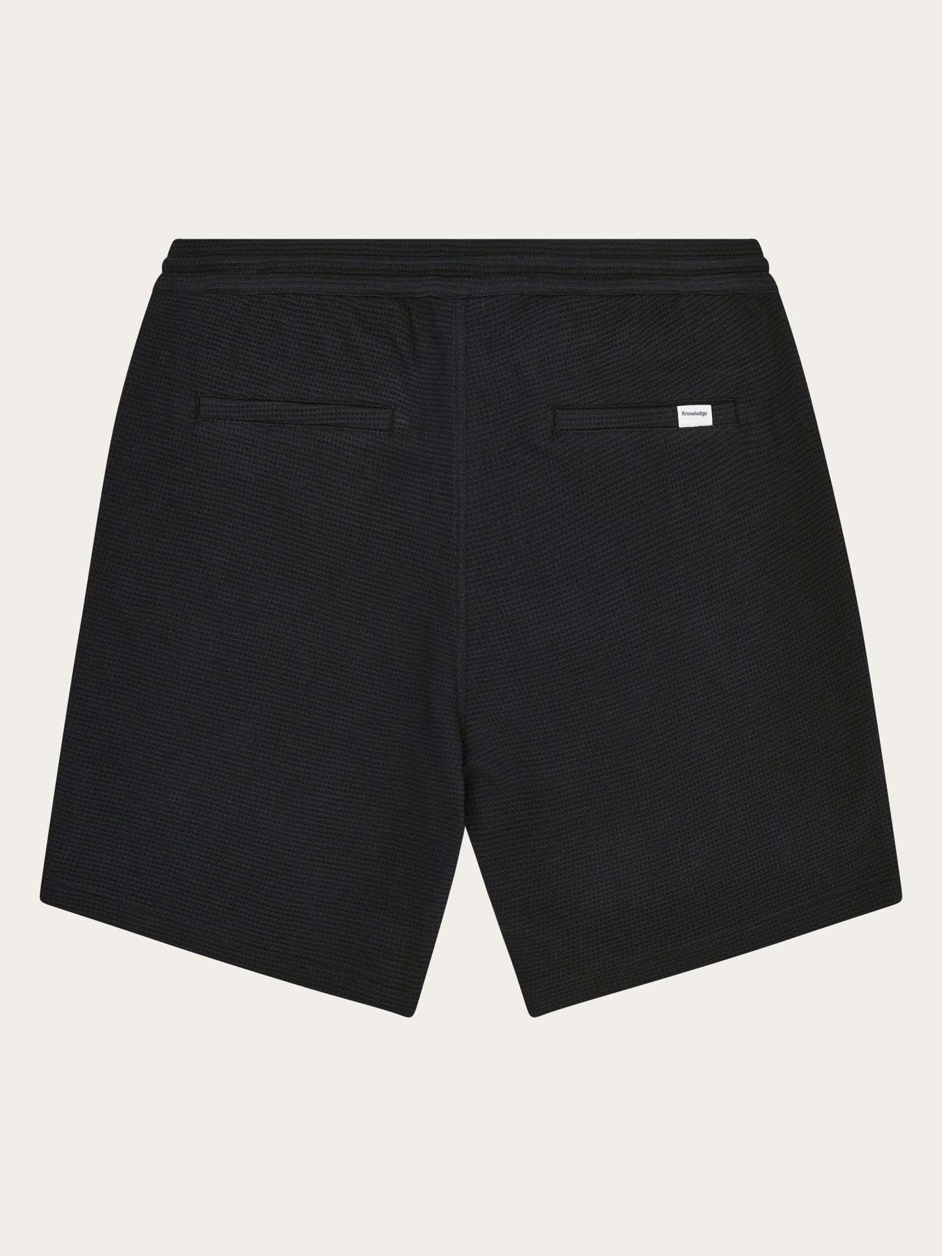 KnowledgeCotton Apparel KnowledgeCotton, Ash Waffle Shorts, black jet, L