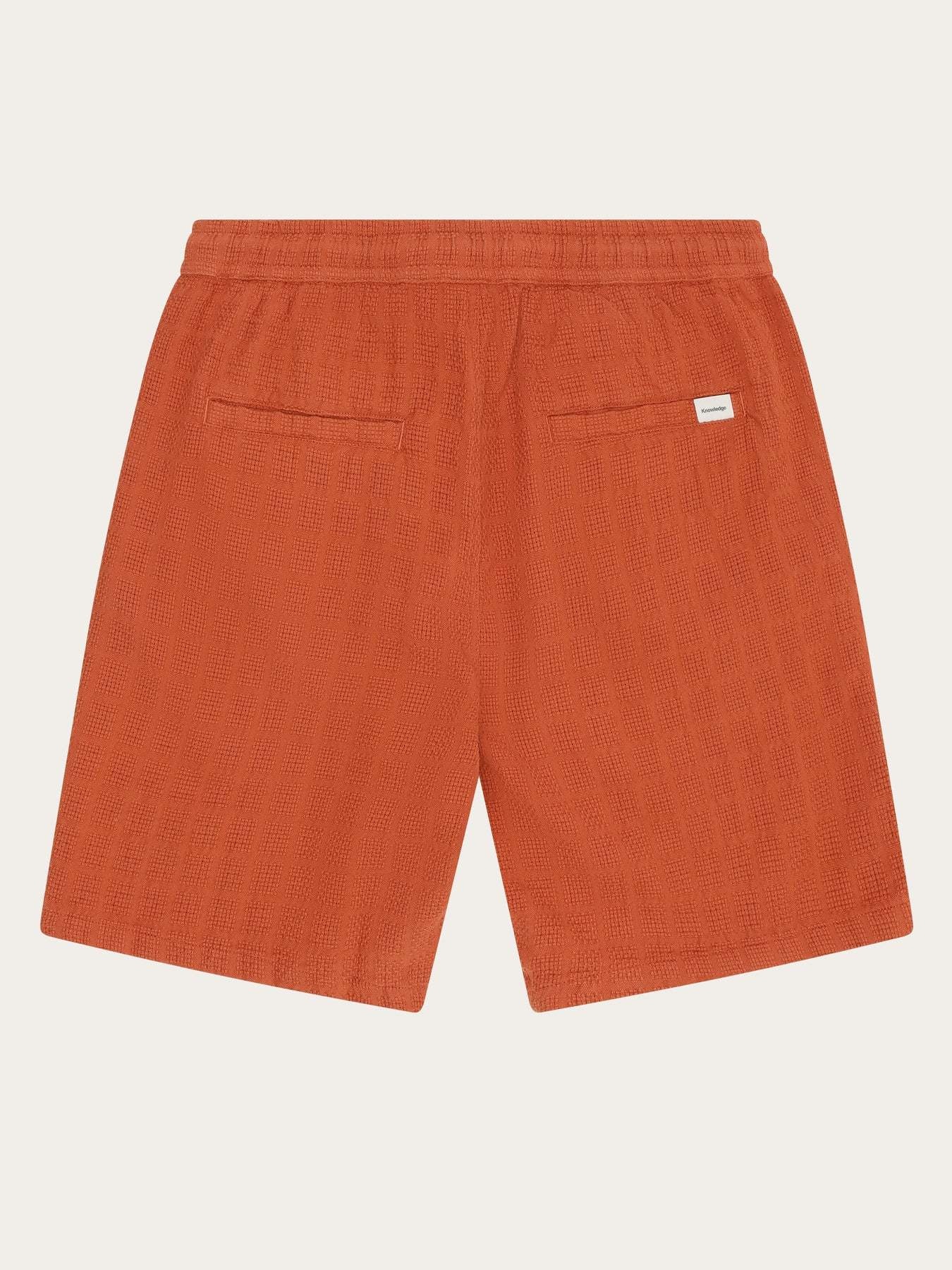 KnowledgeCotton Apparel KnowledgeCotton, Fig Loose Structure Shorts, burnt brick, S