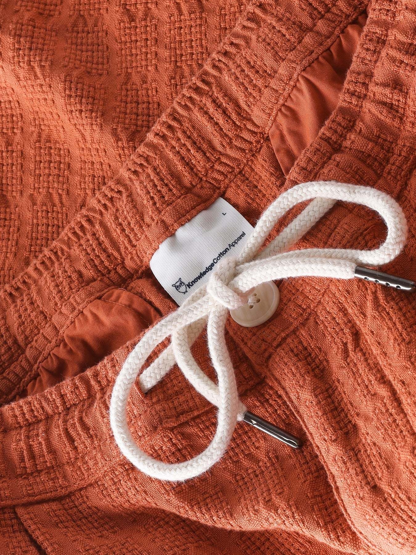 KnowledgeCotton Apparel KnowledgeCotton, Fig Loose Structure Shorts, burnt brick, XL