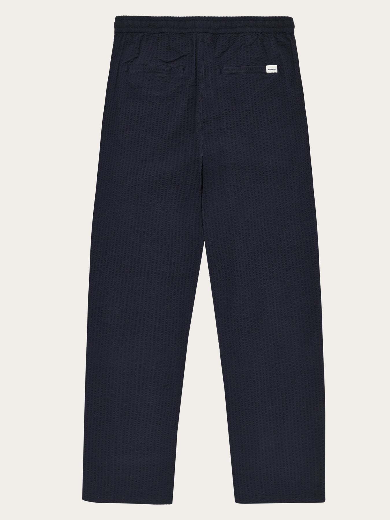 KnowledgeCotton Apparel KnowledgeCotton, Fig Loose Seersucker pants, night sky, M