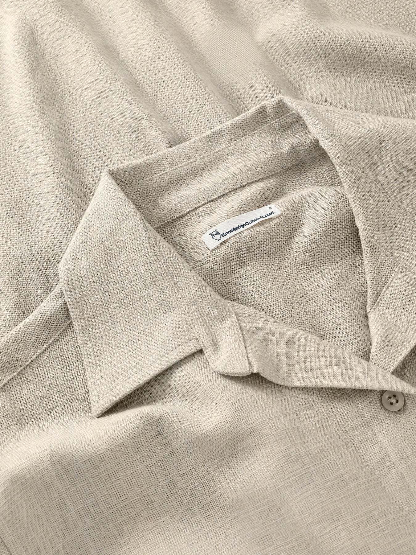 KnowledgeCotton Apparel KnowledgeCotton, Loose Linen Mix SS, light feather gray, S