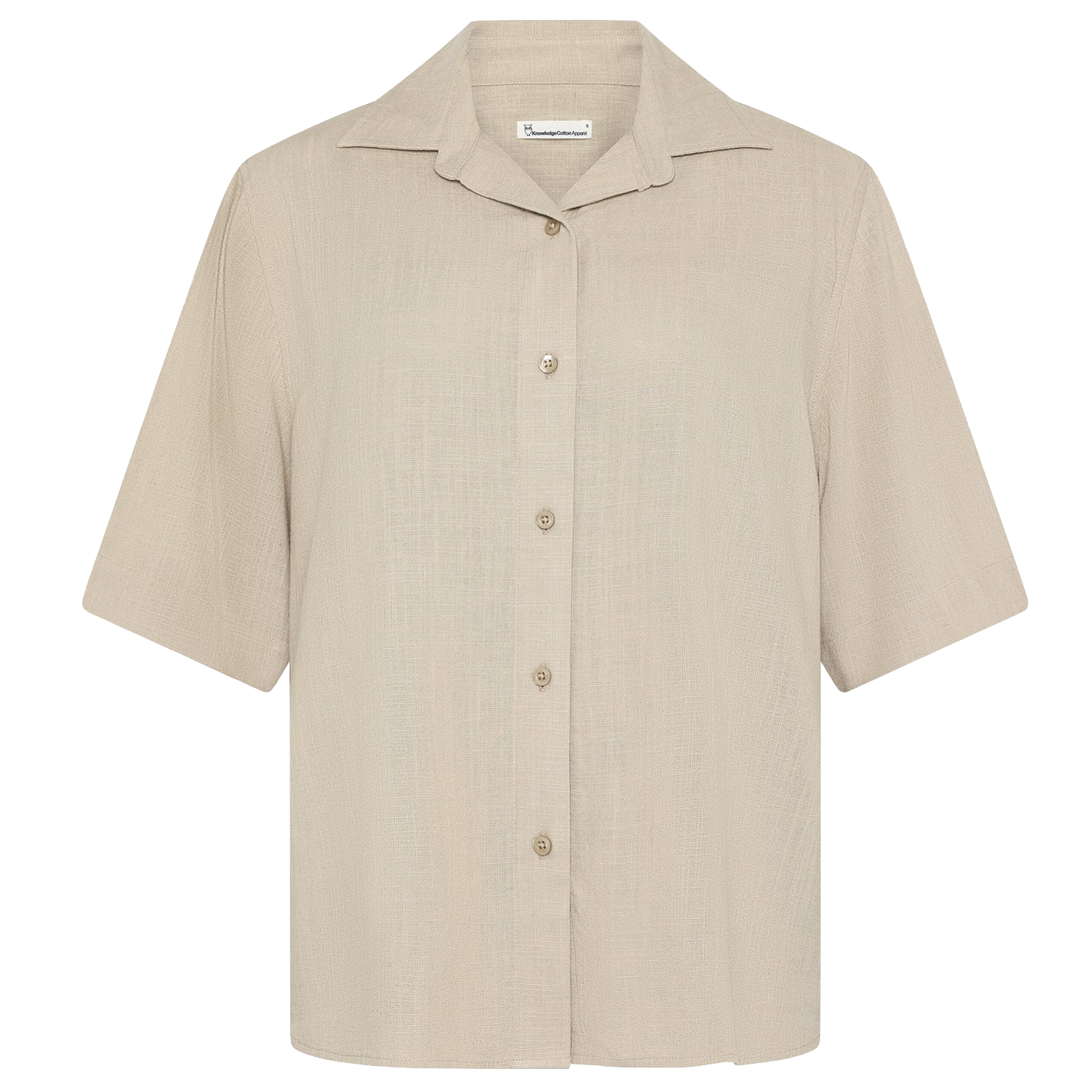 KnowledgeCotton Apparel KnowledgeCotton, Loose Linen Mix SS, light feather gray, M