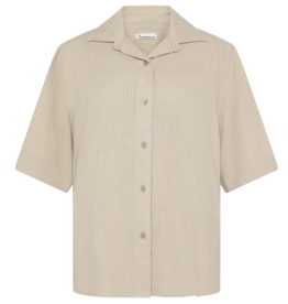 KnowledgeCotton Apparel KnowledgeCotton, Loose Linen Mix SS, light feather gray, L