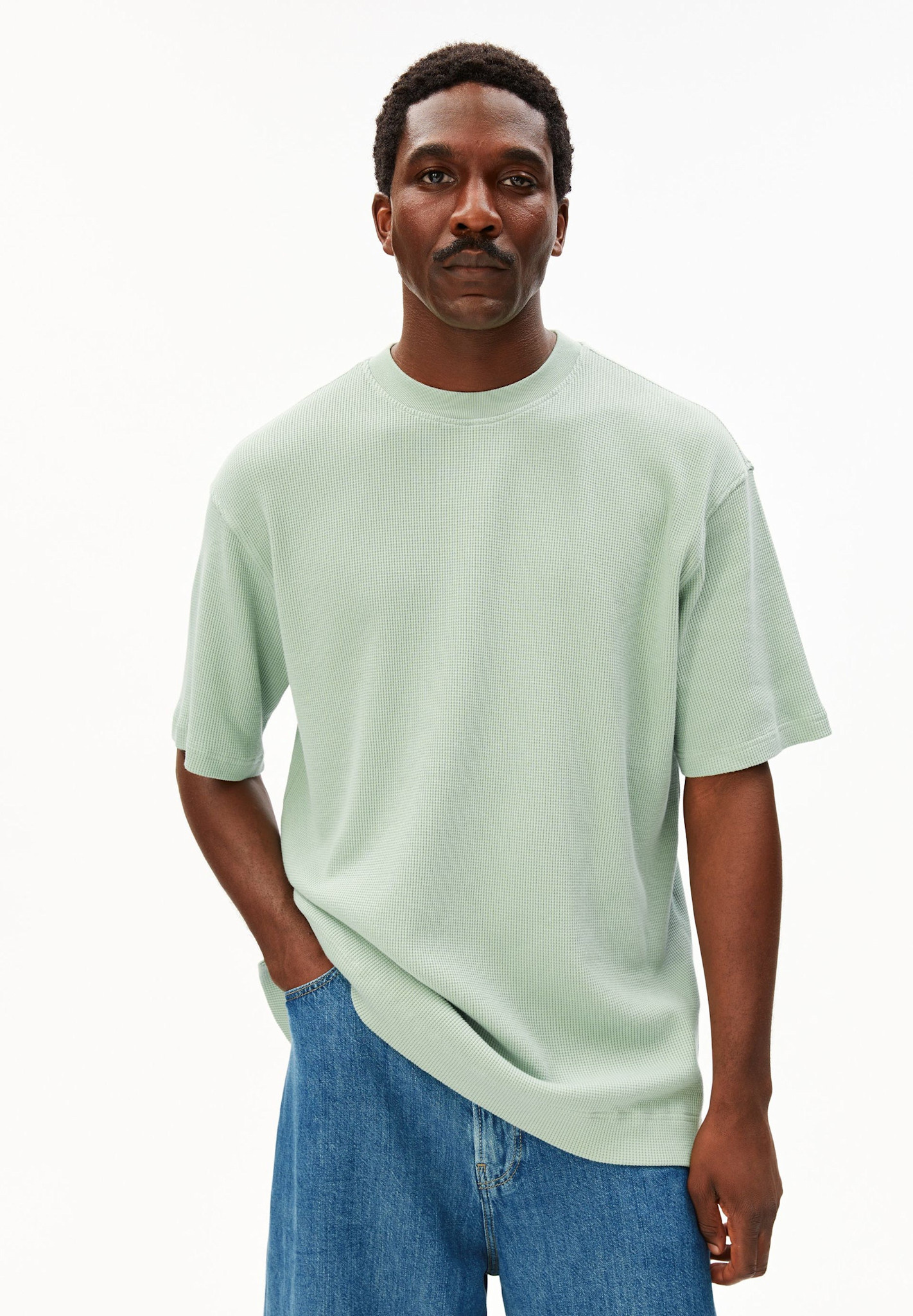 Armedangels Armedangels, Maarkos Waffle T-Shirt, foam, L