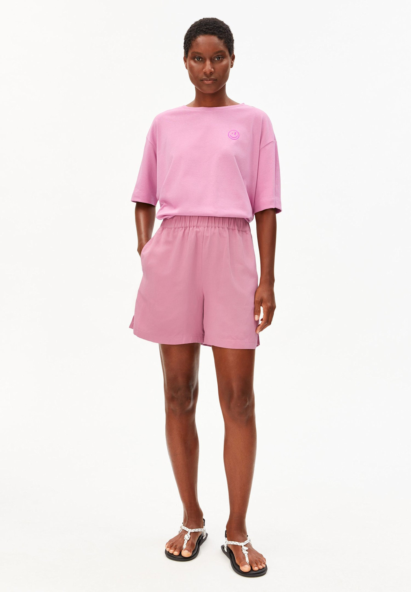 Armedangels Armedangels, Linen Blend Pull On Shorts, washed berry, L