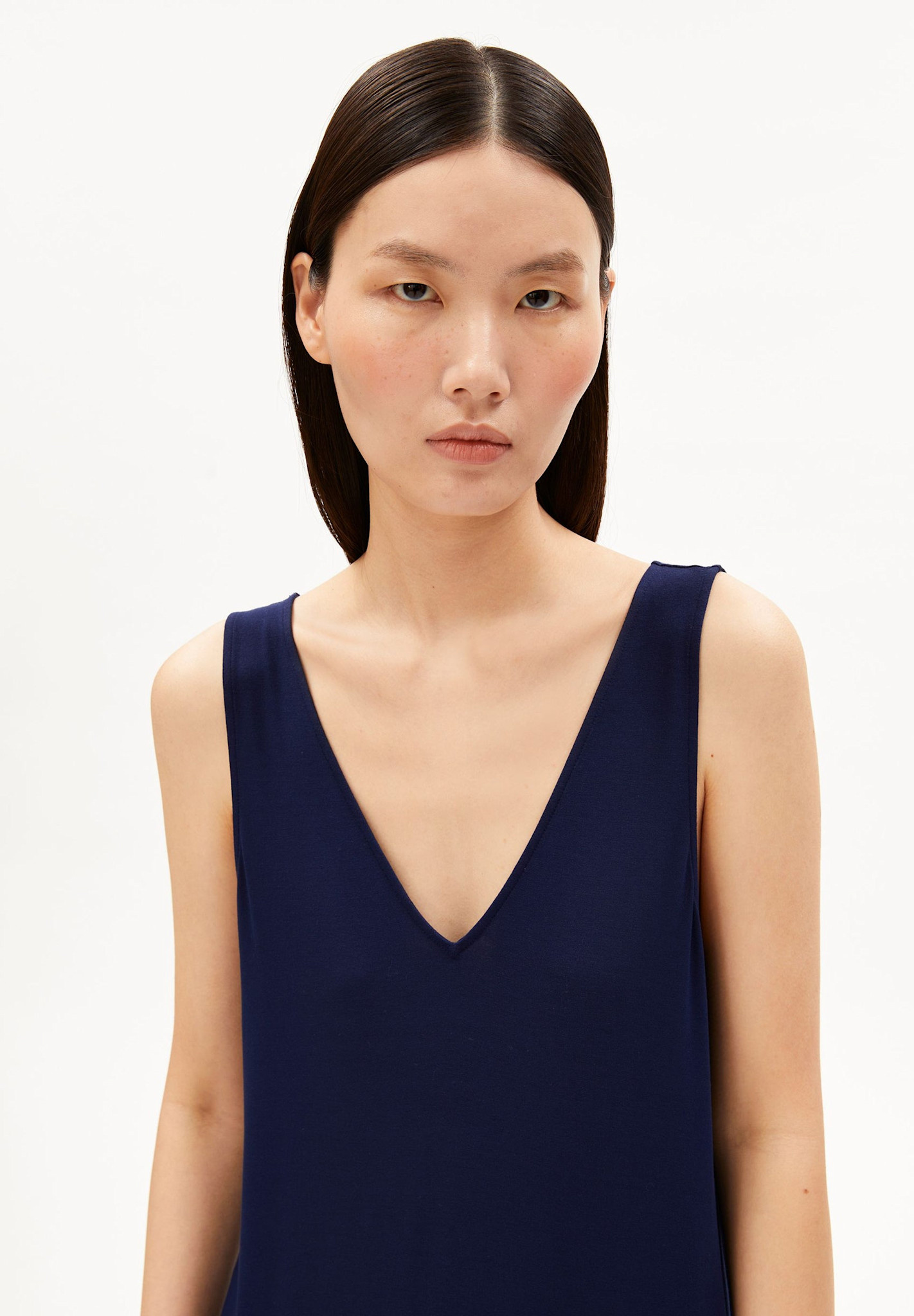 Armedangels Armedangels, Sleeveless Jersey Midi Dress, tinted navy, XS