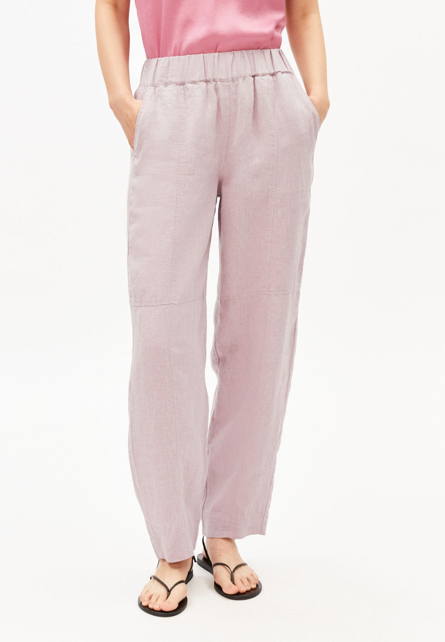 Armedangels Armedangels, Pure Linen  Pull On Barrel Pant, pink mist, L