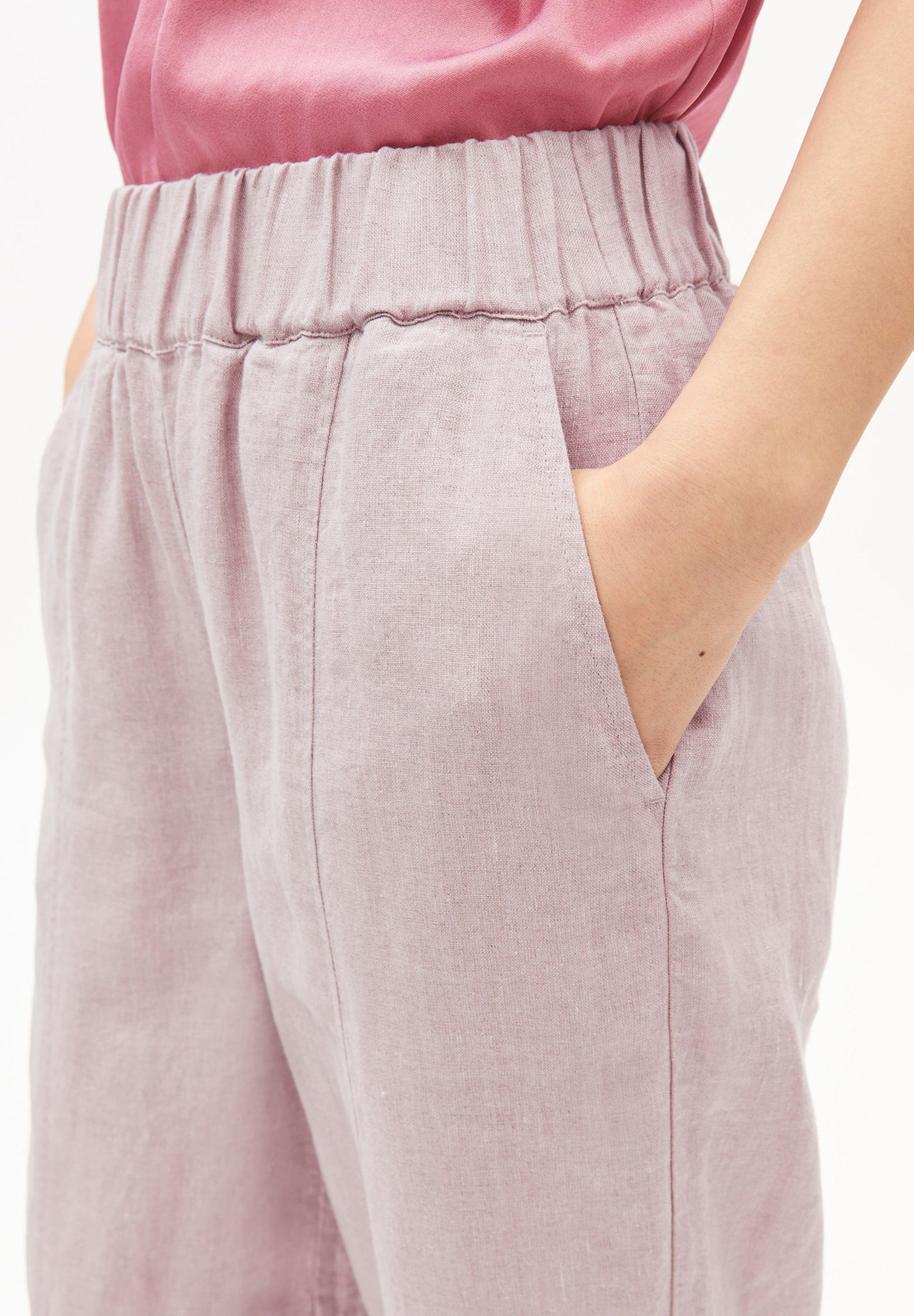 Armedangels Armedangels, Pure Linen  Pull On Barrel Pant, pink mist, M