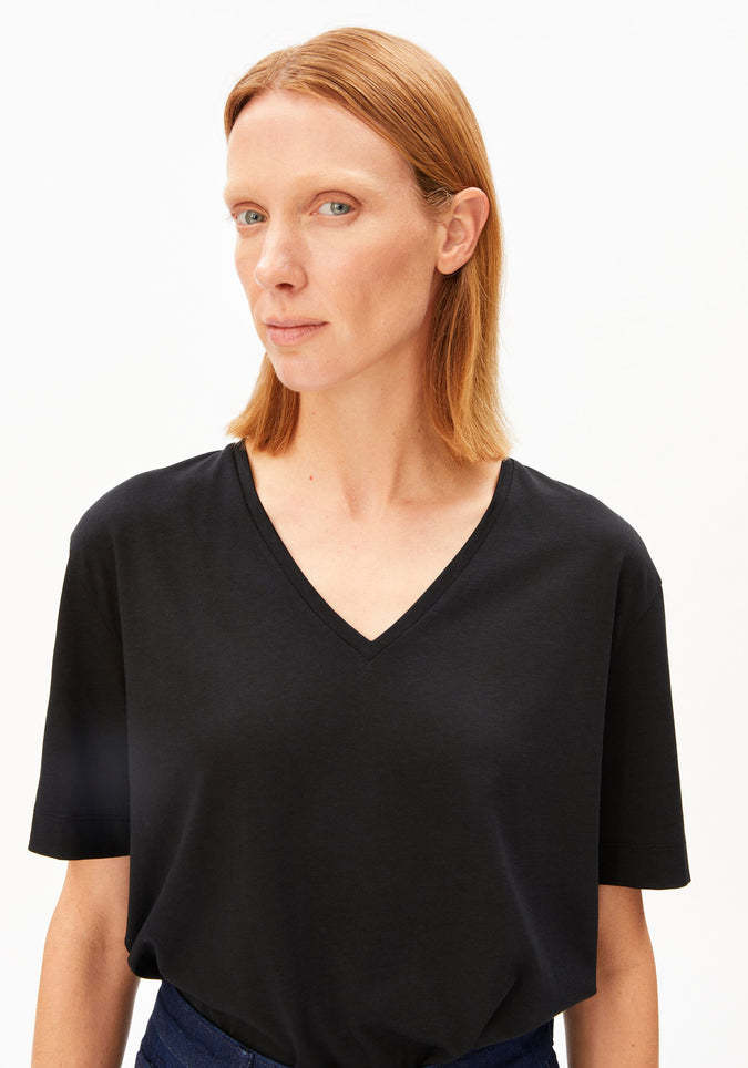 Armedangels Armedangels, V-Neck Jersey Top, black, S