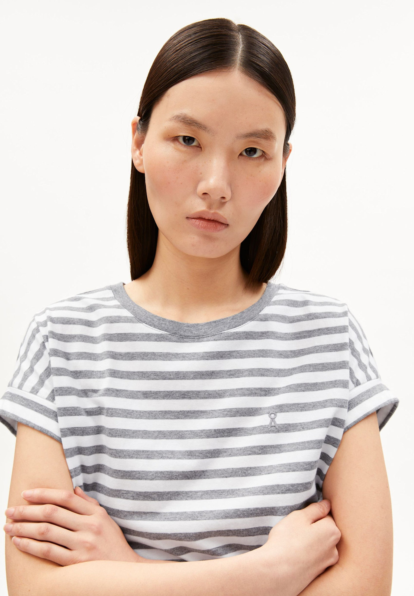 Armedangels Armedangels, Idaara Stripes, white-silver melange, S