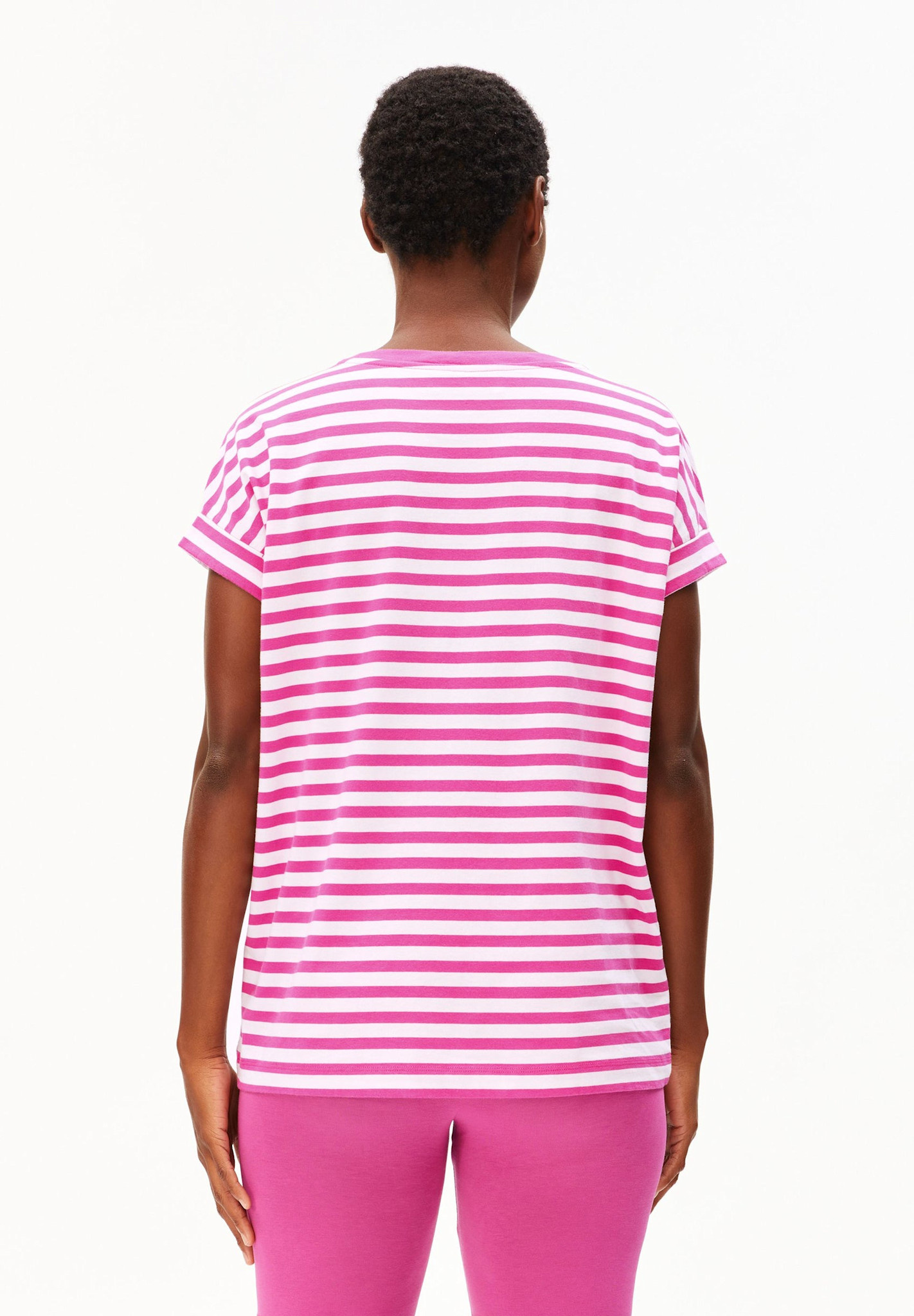 Armedangels Armedangels, Idaara Stripes, white-very berry, S