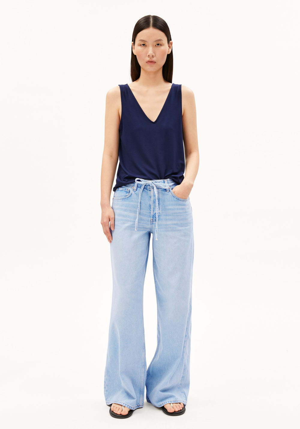 Armedangels Armedangels, V-Neck Jersey Top, tinted navy, XS