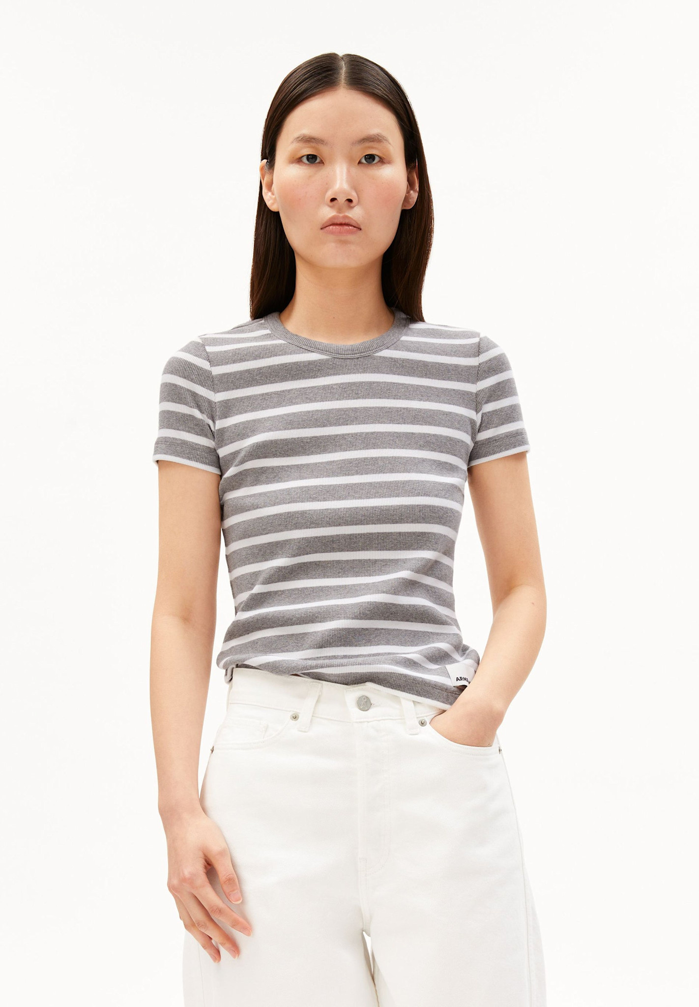 Armedangels Armedangels, Kardaa Stripes, silver melange-white, XS