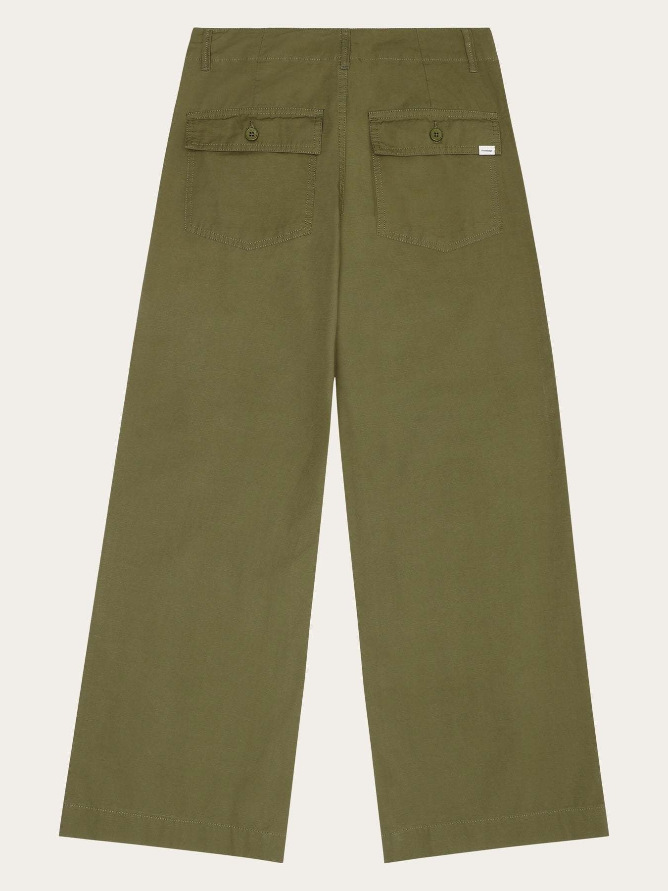 KnowledgeCotton Apparel KnowledgeCotton, Posey Wide Slub Pants, burned olive, S