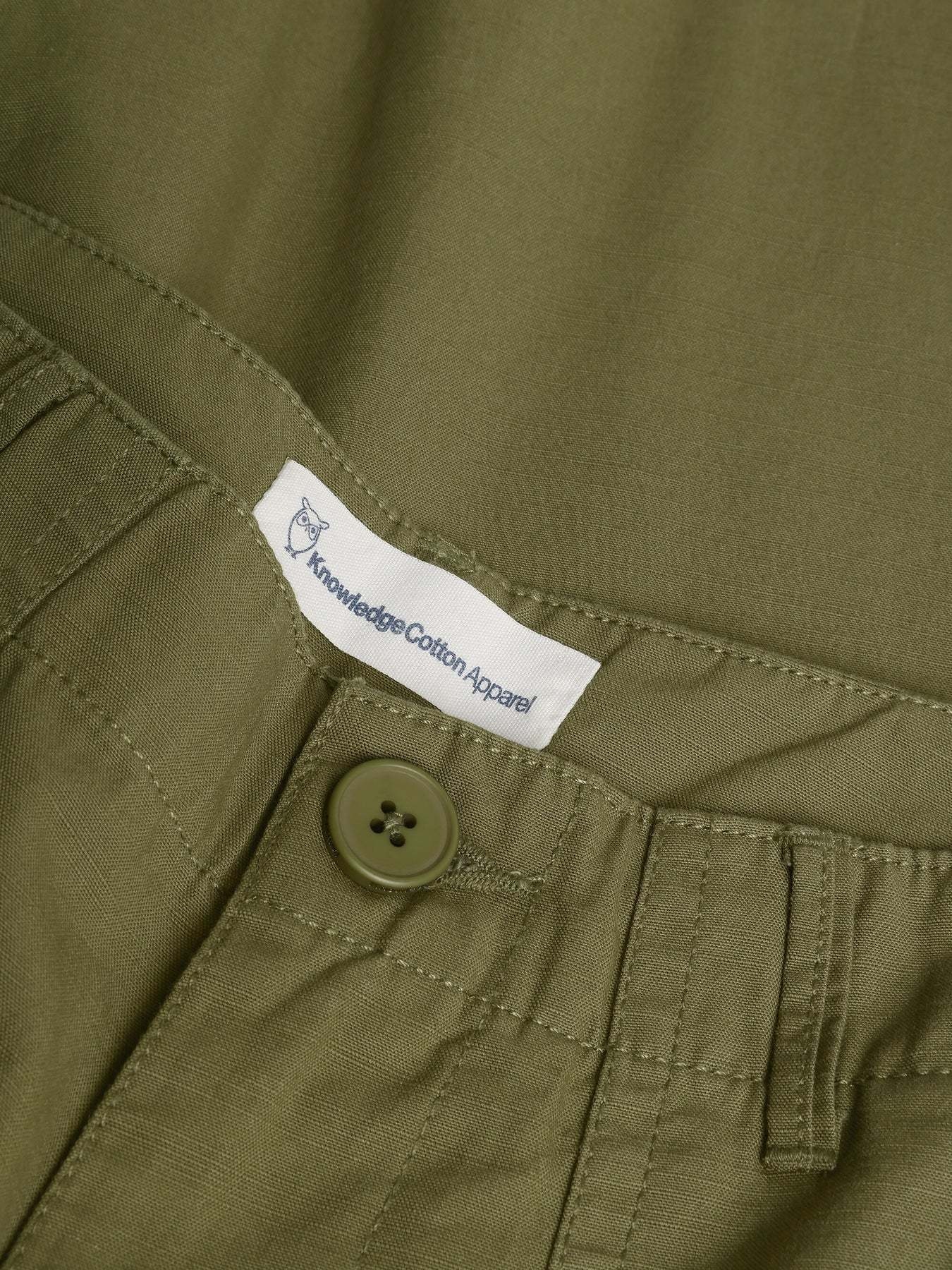 KnowledgeCotton Apparel KnowledgeCotton, Posey Wide Slub Pants, burned olive, S