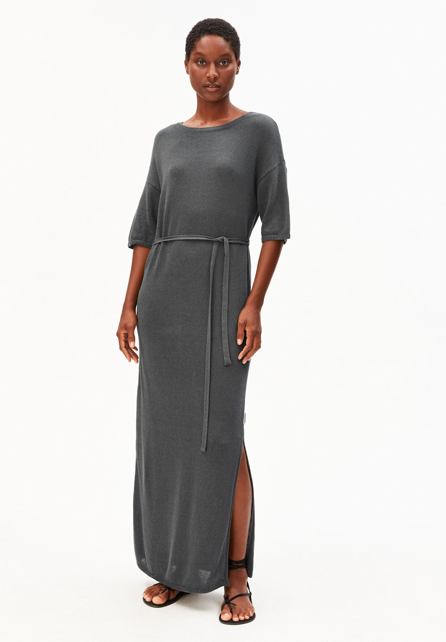 Armedangels Armedangels, Linen Blend Maxi Knit Dress, space steel, L