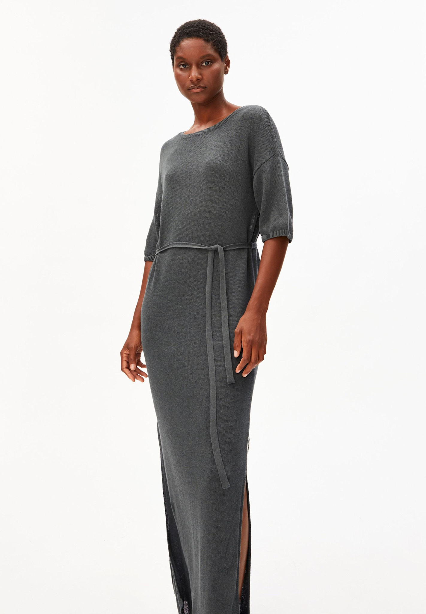 Armedangels Armedangels, Linen Blend Maxi Knit Dress, space steel, L
