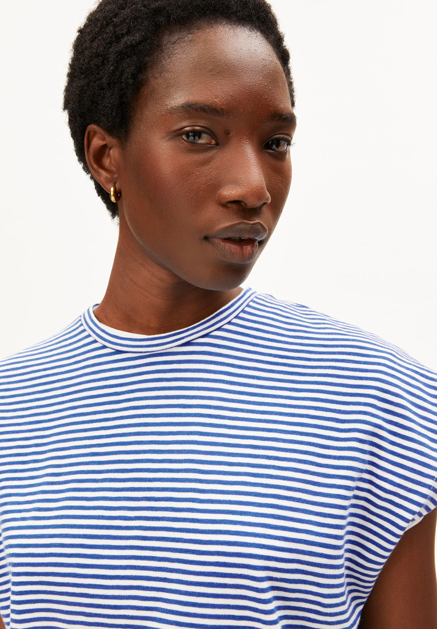 Armedangels Armedangels, Slub Jersey Stripe T-Shirt, oatmilk-dynamo blue, L